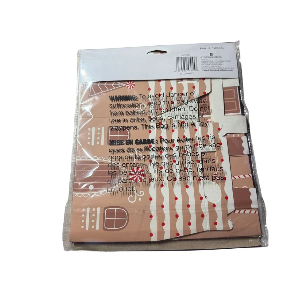 Gingerbread House Treat Boxes 4ct Brown NEW Holiday Gift Bags
